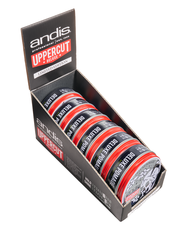 uppercut deluxe andis deluxe pomade 100g pdq open angle