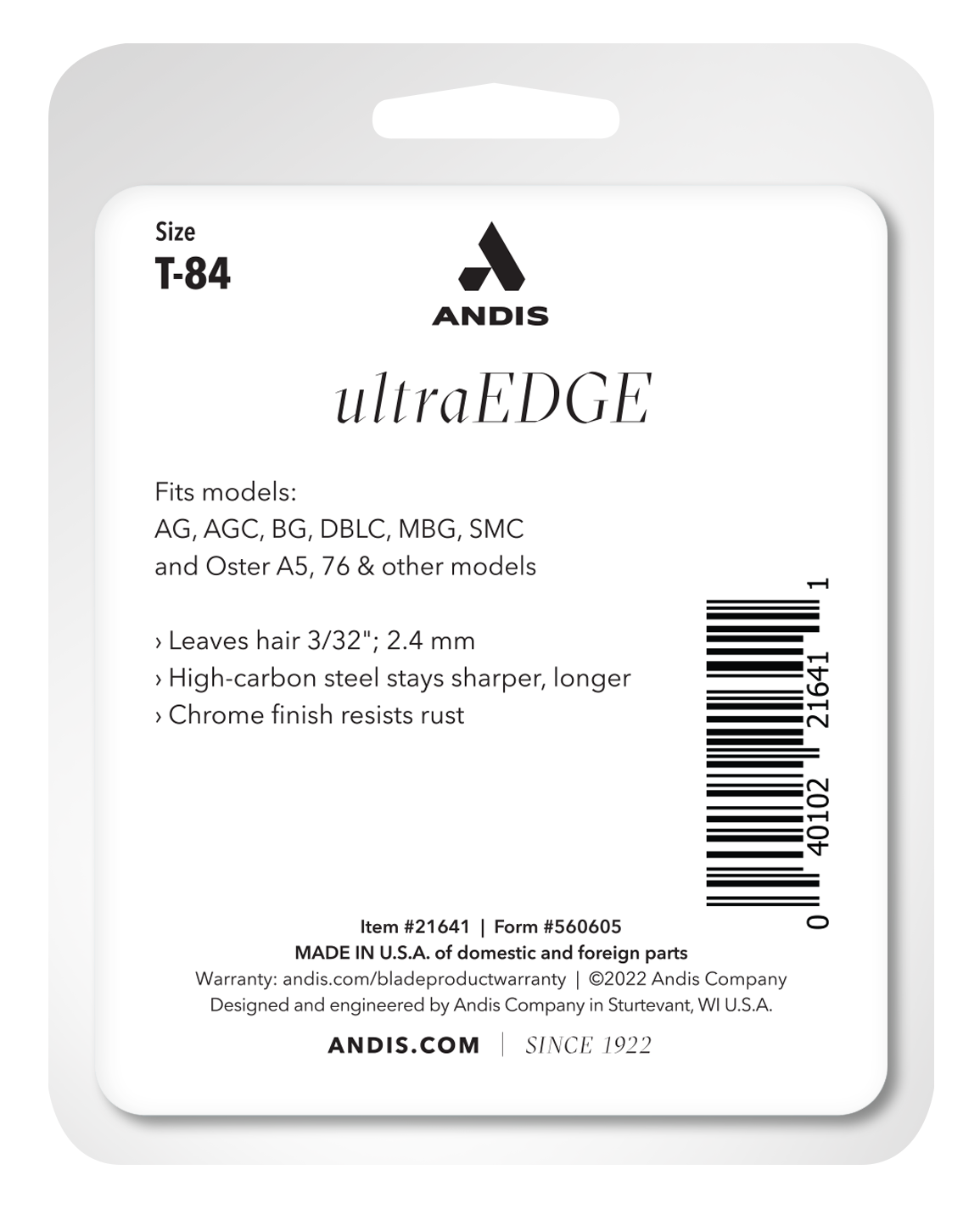 ultraedge t 84 replacement blade package back