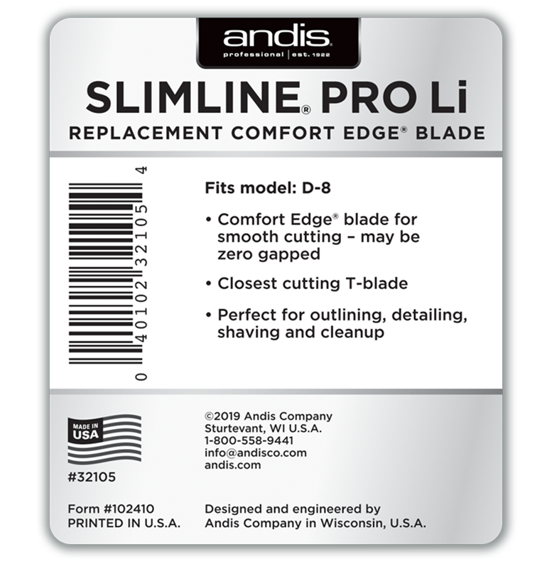 Slimline Pro Li Blade Set back view