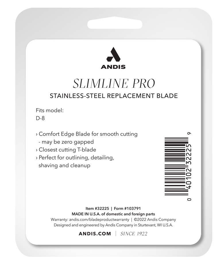trimmer blade stainless steel d 8 package back
