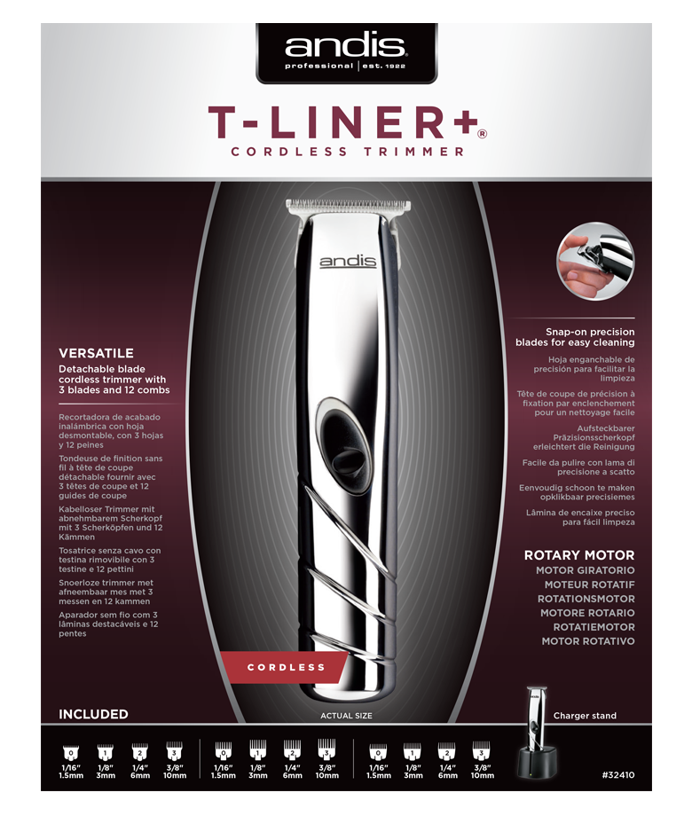 T Liner Cordless Detach Blade Trimmer EU package view