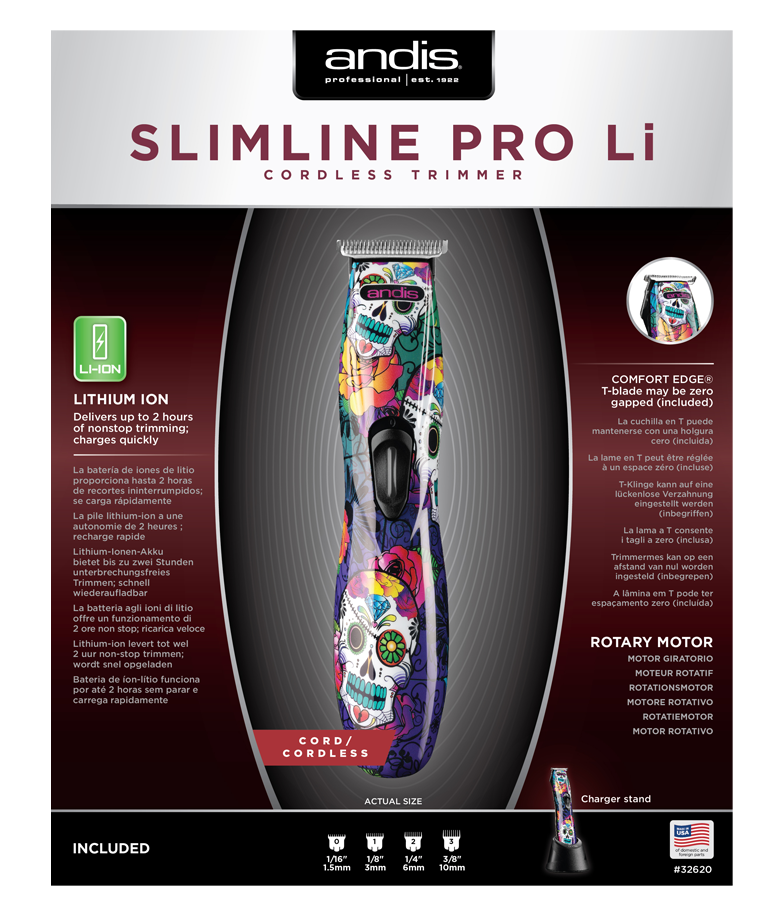 Slimline Pro Li T Blade Trimmer Sugar Skull Design package front