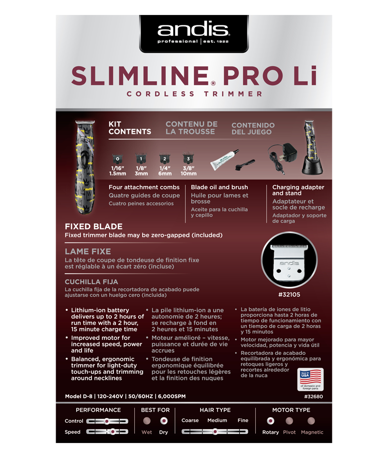 Slimline Pro Li T Blade Trimmer  is Nation back view