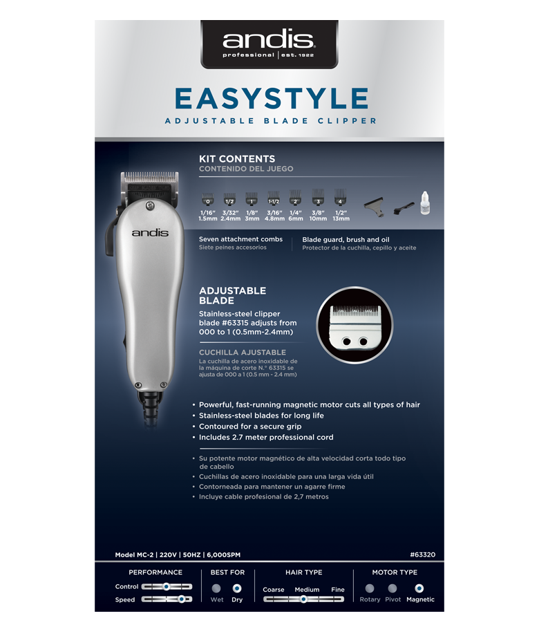 EasyStyle Adj Blade Clipper Argentina adjustable view