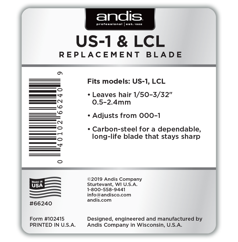 US 1  LCL Replacement Blade Set back view