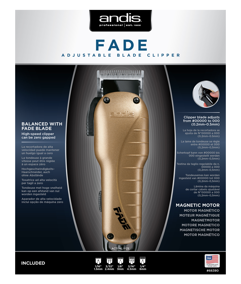 Fade Adj Blade Clipper UK package view