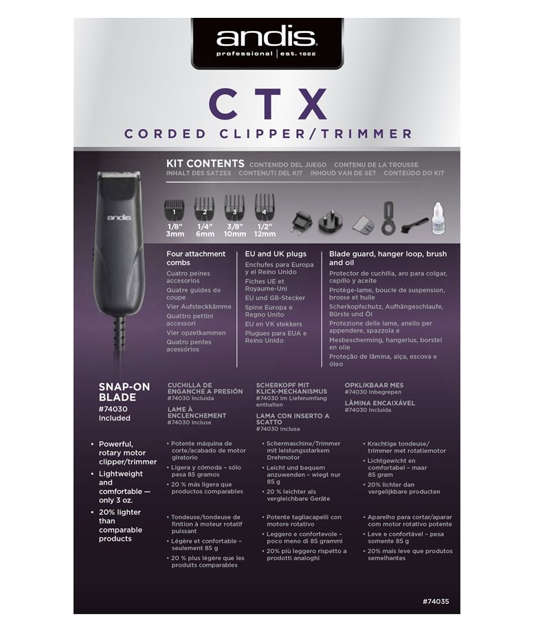 CTX Corded Clipper  Trimmer back view