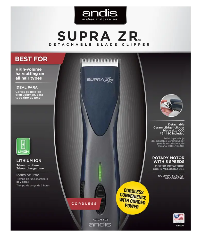 Supra ZR Cordless Detach Blade Clipper